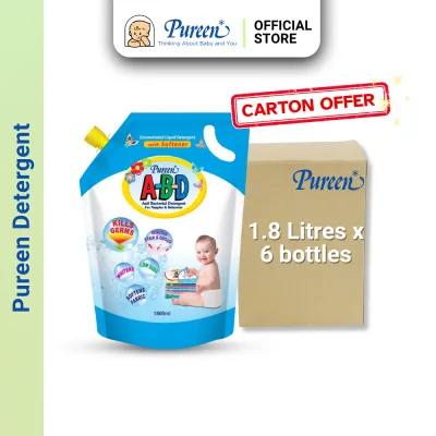 CARTON SALE Pureen A-B-D Liquid Detergent Refill 1.8 Litre x 6 Packs