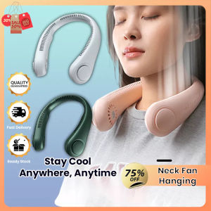 挂脖风扇Portable Neck Fan with Bladeless Cooling USB Rechargeable 3 Speed Settings for Home and Outdoor Use