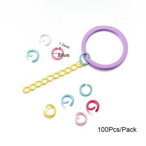 Colorful Metal Open Jump Rotating Keychain DIY Jewelry Accessories Pendant Buckle Jewelry Making Findings Accessories