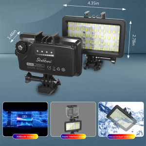 Seafrogs SL-20 Waterproof RGB Fill Light LED Video Light 8 Lighting Modes CRI95+ IPX8 Rechargeable for Diving for GoPro Hero 9/7/6/5 etc Action Camera Case