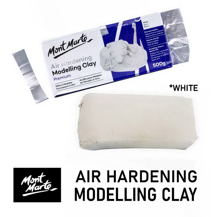 Mont Marte Premium AIR HARDENING MODELLING CLAY ( WHITE) 250g , 500g ...