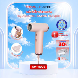 SHIMONO Máy Sấy Tóc Mini SM-HD06 Tốc Độ Cao 110.000 RPM Ion âm Siêu Nhẹ 205g Chuẩn Salon