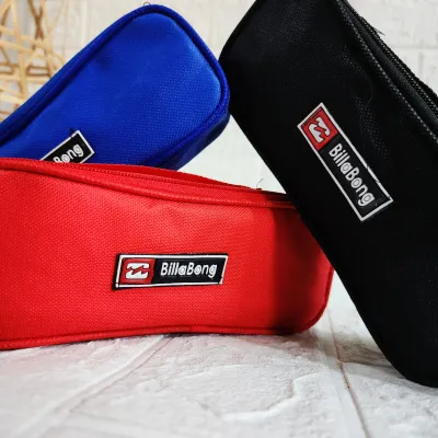 TEMPAT PENSIL KAIN RESLETING BILLABONG KECIL / TEMPAT PENSIL MURAH / KOTAK PENSIL