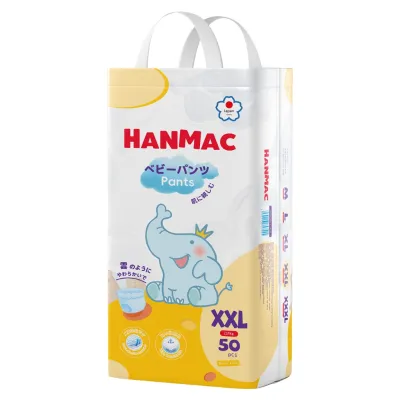 Hanmac Diaper Pull-up Pants M L XL 2XL 3XL All Size 50pcs Breathable Diaper for baby