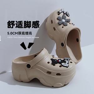 [Free Shipping] Trendy Outdoor Sandals Casual Closed-Toe Cute High-Heeled Womens Clogs Fashionable Breathable Cool Nurse Shoes