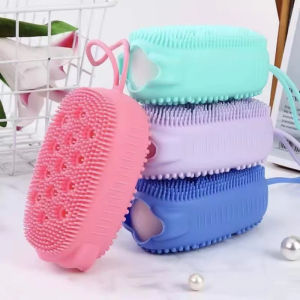 1PCS Silicone Bubble Brush Exfoliating Dry Skin Body Massage Cleaning Tool Double-Sided Silicone Scrubber Brush For Bath