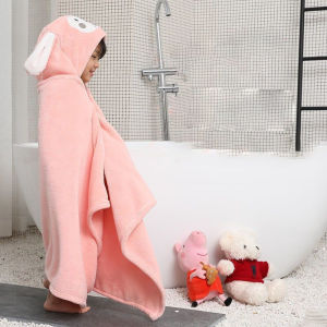 Childrens Bath Towel Cloak Bathrobe Hooded Baby Can Wear Thick Soft Coral Velvet Absorbent Nap Blanket for Boys and Girls2026
