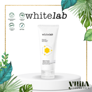 WHITELAB BRIGHTENING FACIAL WASH - Sabun Pembersih Muka Pencerah Dengan Niacinamide Hyaluronic & Collagen - YUNA COSMETICS