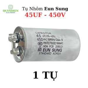 Tụ Đề Tụ Nhôm Tụ Ngậm 45uF 450V Tụ Kapa EUNSUNG Kích Thước 90x50mm Tụ 65 CBB 45MF Chữ Ngang - Linh Kiện Quỳnh Diễn