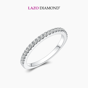 LAZO DIAMOND Half Eternity Pavé Diamond Ring in 375/9K White Gold (D21)