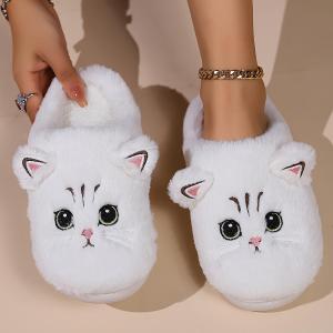 yangpa123 Cute Kitty Plush Novelty Slippers Warm & Cozy Indoor Fuzzy Shoes Womens Bedroom Slippers