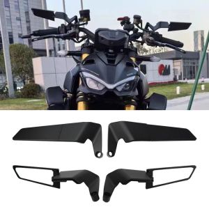 AKZDXE 1Pair Frosted Black Motorcycle Wing Mirrors Aluminum Alloy Anti-vertigo Lens Adjustable Mirrors Motorcycle Accessories Adjustable Stealth Mirrors For All Mosaic Lens