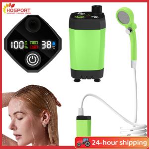 【HOSPORT】ห้องอาบน้ำฝักบัวอาบน้ำที่กันน้ำ IPX7 กันน้ำอาบน้ำกลางแจ้งพร้อมห้องอาบน้ำแบตเตอรี่แบบชาร์จไฟได้ 6000mAh สำหรับการเดินป่าการเดินทาง