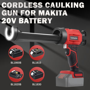 Cordless Caulking G-un Compatible For Makita BL1860 4 Adjustable Speed Caulking Tool G-un With LEDDrip-Free Electric Caulking Gu-n For Repairing BathroomsKitchen And Floor Tiles(Batte-ry Not Included)