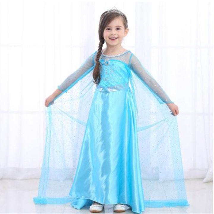 Halloween Princess Elsa Dress Mesh Long sleeved Ice and Snow Odyssey ...