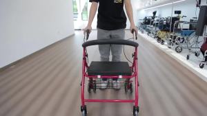 Foldable Portable Wheelchair For Rollator Walker With Foot Rest Travel Toilet