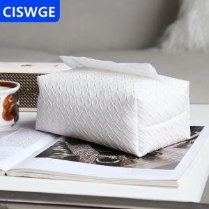 [COD] CISWGE AUTOPARTS 1 hộp khăn giấy bằng da dệt Hộp đựng giấy xe hơi di động sang trọng Hộp đựng khăn ăn khách sạn nhà hàng trang trí Ins