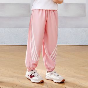 Jogging Pants for kids girls 2026 new striped school uniform sports pants for girls wide leg pants