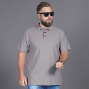 [QiaoFan] 55-180KG Men Oversized Quick Drying Short Sleeved Top Man Plus Size Big Black Loose Polo T-shirt
