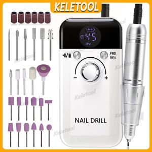 45000RPM Nail Drill Machine With Low Noise Portable Nail Drill Machine Rechargeable Nail Sander File For Manicure Salon Tool