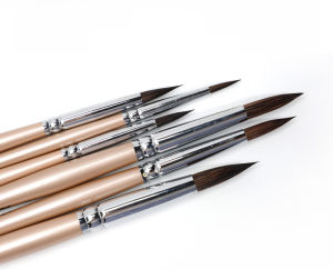 JOWOART Watercolor brush black marten animal hair 6 pcs round pointed watercolor painting brush set adult beginner student hand-painted