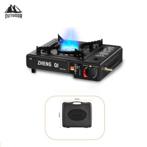 เตาแก๊สพกพา เตาแก๊สปิคนิค เตาแก๊สแคมปิ้งเตาแก๊สกระป๋อง ไฟแรง 2.9KW ดีไซน์กันลม แถมฟรี!!กล่องเก็บเตา Portable Gas Stove