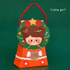 ถุงหูหิ้วกระดาษแข็ง ลายคริสต์มาส ใส่ของขวัญ ขนม ขนาดเล็ก