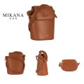 Mikana Bronze Kogarashi Leather Bucket Bag for Woman Sling Bag small bag mini bag slingbag crossbody bag bags for women. 