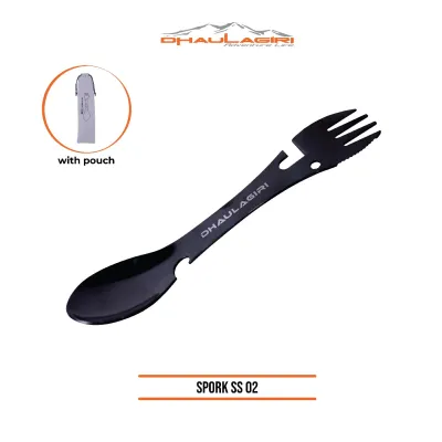 Dhaulagiri - Sendok - Sporksteel SS02 - Sendok Garpu Multifungsi Material Stainless Steel + Pouch Ultralight Untuk Camping Hiking dan Kegiatan Outdoor
