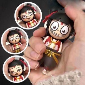 Anime Ne Zha 2 Cartoon Q Version Face-changing Doll Keychain Backpack Toy Ornaments Decompression Gift for Boys and Girls Kawaii