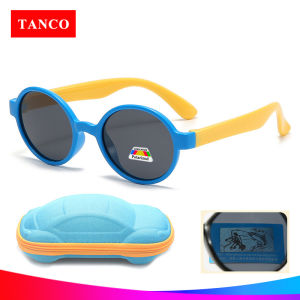 TANCO 1016Q Trẻ em Kính mát phân cực đầy màu sắc Gọng silicon đàn hồi kính mắt UV400 Mắt kính HD với kính trường hợp