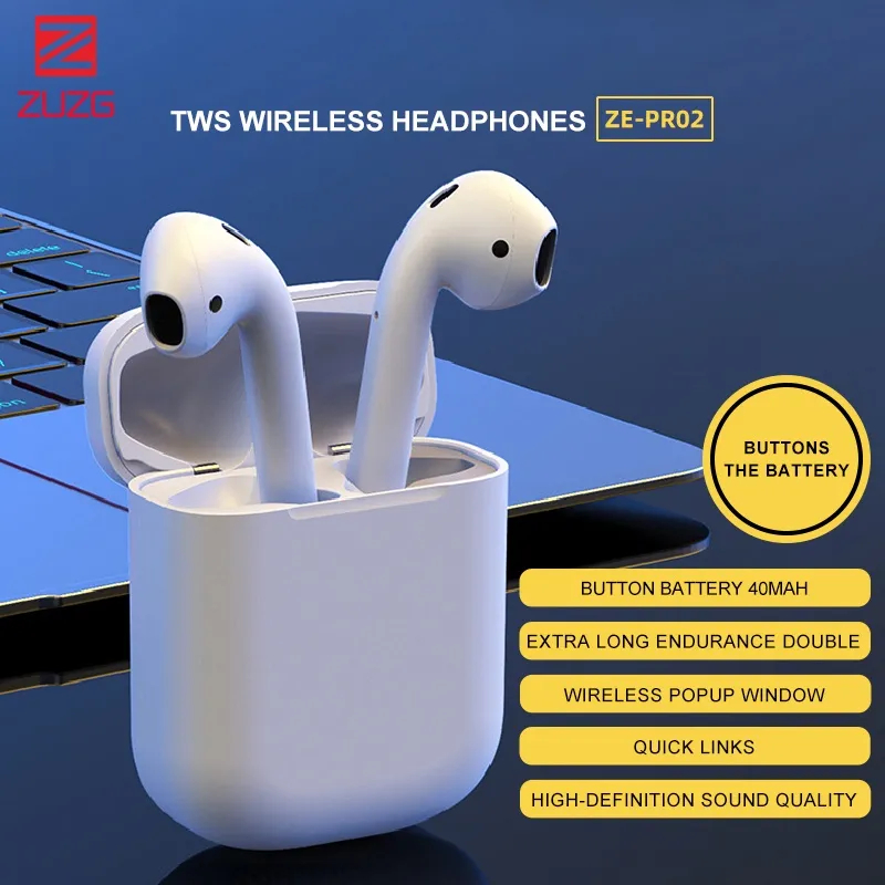 ZUZG Wireless Earbuds Deep Bass Headphones 200 Hour Playtime with Charging  case, in-Ear Bluetooth Earbuds for iPhone Android