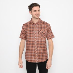 Coop Design - Darren Kemeja Motif Kotak-Kotak Katun Printing Lengan Pendek Pria