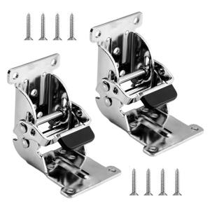 2pcs Portable Sturdy Locking Hinges Convenient for Folding Furniture and Cabinet Door Iron Materials Easy Installion