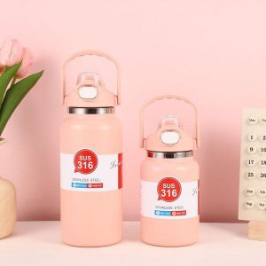 Vacuum Tumbler Bottle With Handle (1ℓ/1.3ℓ/1.7ℓ) Water Bottle Tumbler Vacuum Flask/ Botol Air Tahan Panas Sejuk