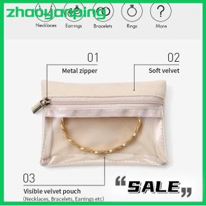 zhaoyanping Xách tay Nhung hộp đồ trang sức bông tai vòng cổ vòng đeo tay nữ trang Phụ kiện dây kéo túi du lịch chống nước chống bụi Túi