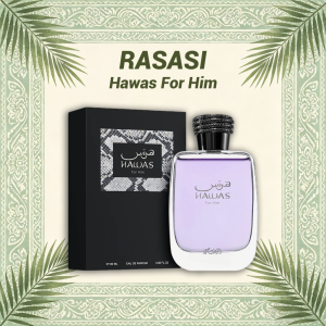 Rasasi Hawas for Him EDP for Men (100ml) [Brand New 100% Authentic Perfume] Eau de Parfum Man Blue