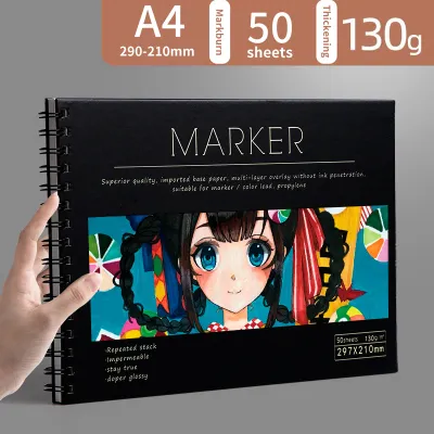 A4/8K/16K Spiral Bound Sketch Pad Sketch Book 50 Pages for Marker Pens Pencils sketchbook