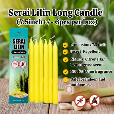 Candle Citronella/ Lilin Serai Anti Lalat 7.5 inch+/- 6s/box