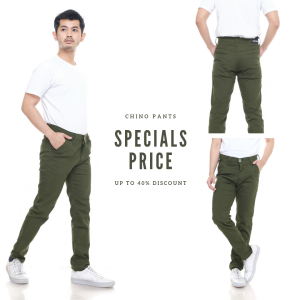 Celana panjang chino warna hijau army