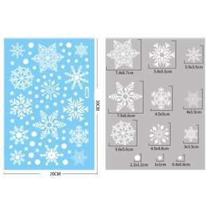 MAOMEI Snowflake Electrostatic Snowflake Sticker PVC Reusable Xmas Glass Sticker Multiple Styles Anti-collision Snowflake Window Sticker Kids Room
