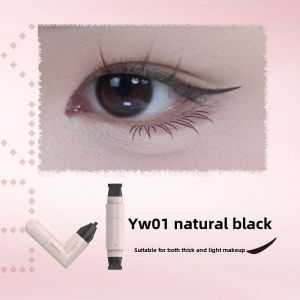 Dorisna NEW Dual-Tip Eyeliner Stamp Integrated Eyeliner Stamp Black Brown Long-lasting Waterproof Eyeliner Liquid Pen Makeup Cosmetics ﻿ ﻿
