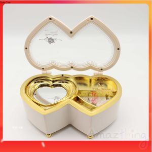 Amazthing Double Love Shape Music Box/ Kotak Musik with Dancer Birthday/Valentine Gift 双心形音乐盒 music random