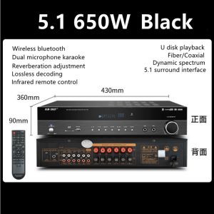 SAST 650W-3000W 5.1Home Amplifier Audio Bluetooth Power mixer 5channel Hifi Subwoofer speaker Karaoke Support USB AUX OPTICAL COAXIAL