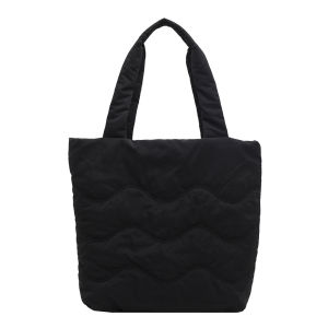 8TH Puffer Tote Bag for Women Quilted Shoulder Bag with Zipper Travel Bag Solid Color for Commuting Shopping