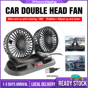 Double Head Car Fan Ventilador Air Conditioning 360 Rotatable High Speed Auto Cooling Mini Fan with Parking Number 12V/24 Vkipas Kereta Lori