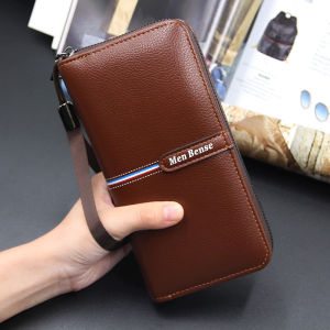 WITH VIDEO Mens Leather Long Wallet With String Clutch Bag Multifunctional Portable Bag Card Holder Dompet Panjang Lelaki Kulit Halal [Msia stock]