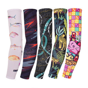 【NEW A 】2Pices Ice Fabric Arm Warmers Running Camping Basketball Sleeve Covers Cycling Arm Protectors Fishing Sleeve Covers