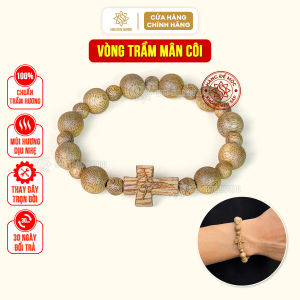 Vòng mân côi trầm hương thánh giá công giáo Sơn Mộc Hương đeo tay nam nữ phong thủy may mắn tài lộc