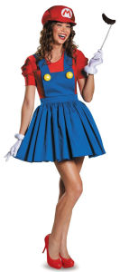 Halloween costume for women Mary costume Mario costume womens overall dress stage outfit in stock